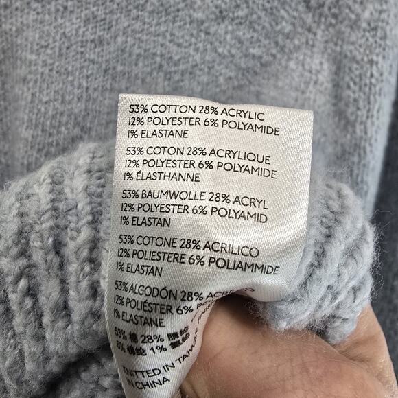 Maeve Sweater Womens XS Light Blue Mock Balloon Sleeve Mock Neck Knit - Picture 9 of 13